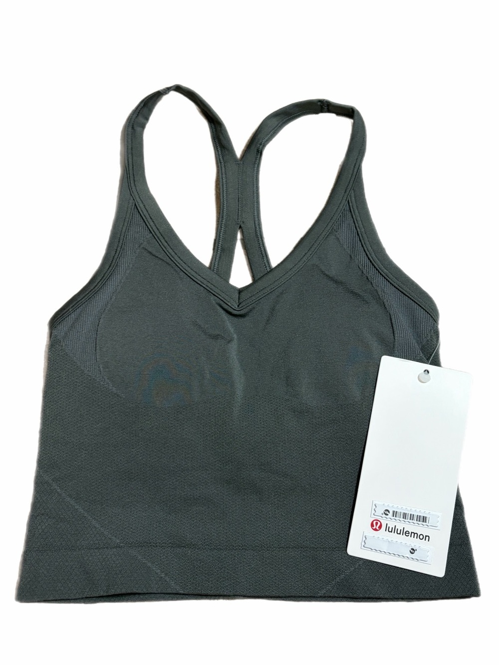 NWT Lululemon Get Low Cross-Back Training Tank Top (Onyx Grey/Ash Grey) Size XS